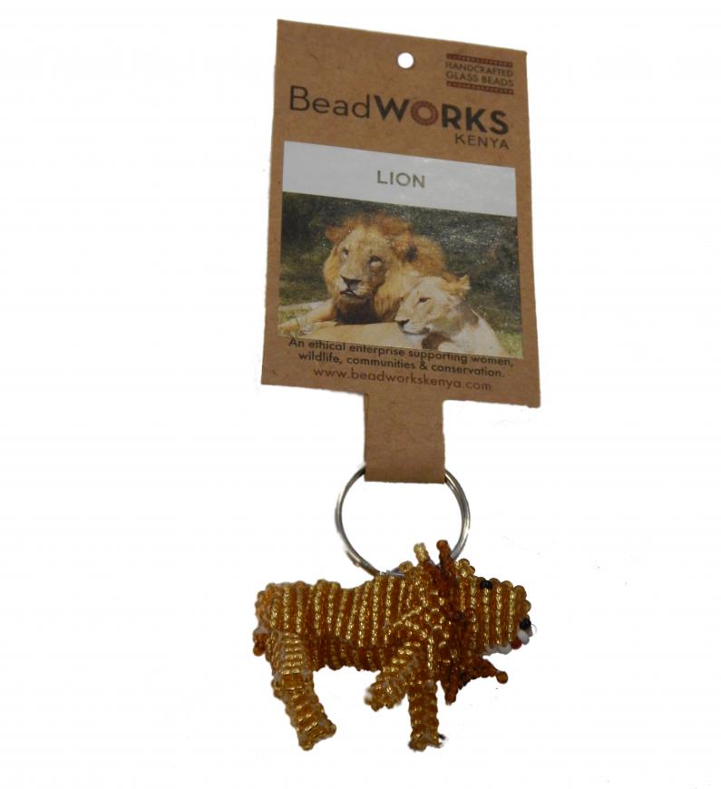 DIYthinker Lion Metal Keychain - Rotatable 2-Side Design, Stainless Steel Key Ring (1.2x3.5 Inch)